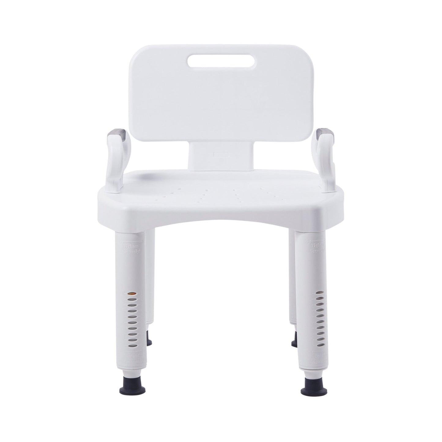 BENCH, BATH PREM W/BACK/ARMS PLAS FRAME 350LBS