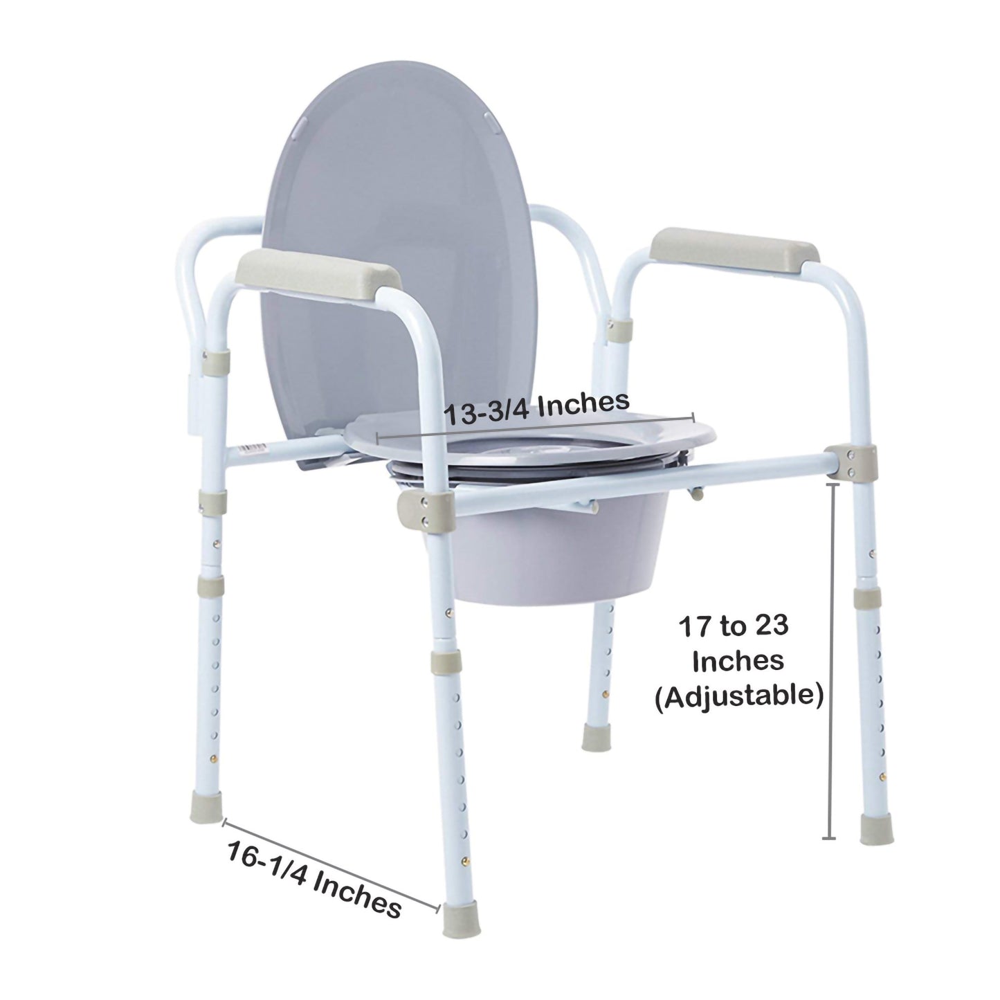 COMMODE, FOLDING STL FRAME BLU 350LBS