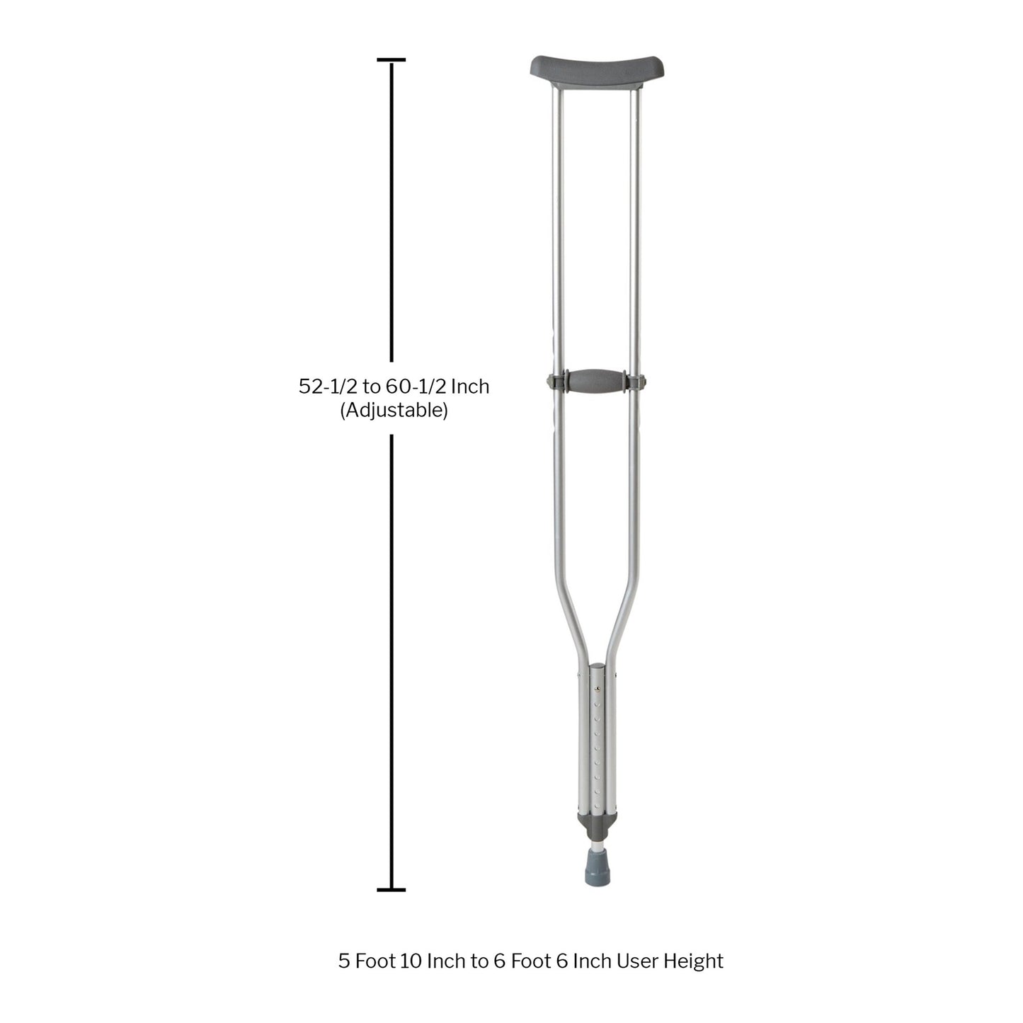 CRUTCH, ALUMINIUM QUICK ADJ TALL ADLT 350LB