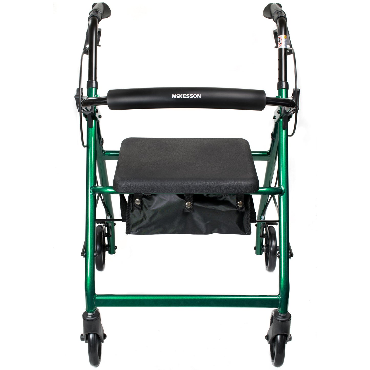4-Wheel Rollator McKesson Green Adjustable Height / Folding Aluminum Frame