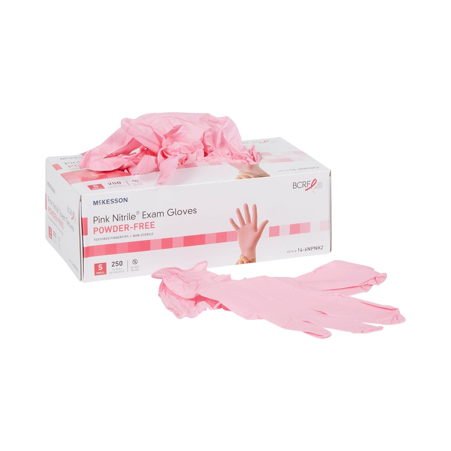 Exam Glove McKesson Pink Nitrile® Small NonSterile Nitrile Standard Cuff Length Textured Fingertips Pink