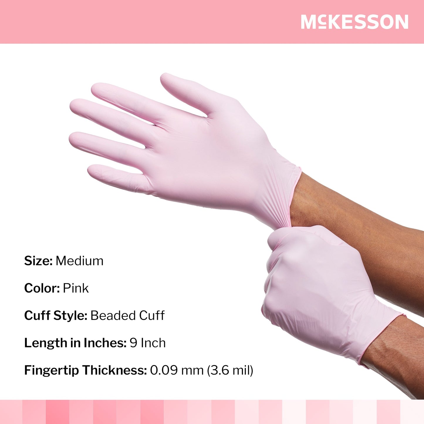 GLOVE, EXAM NTRL MEDIUM N/S PNK 3.0 (250/BX)
