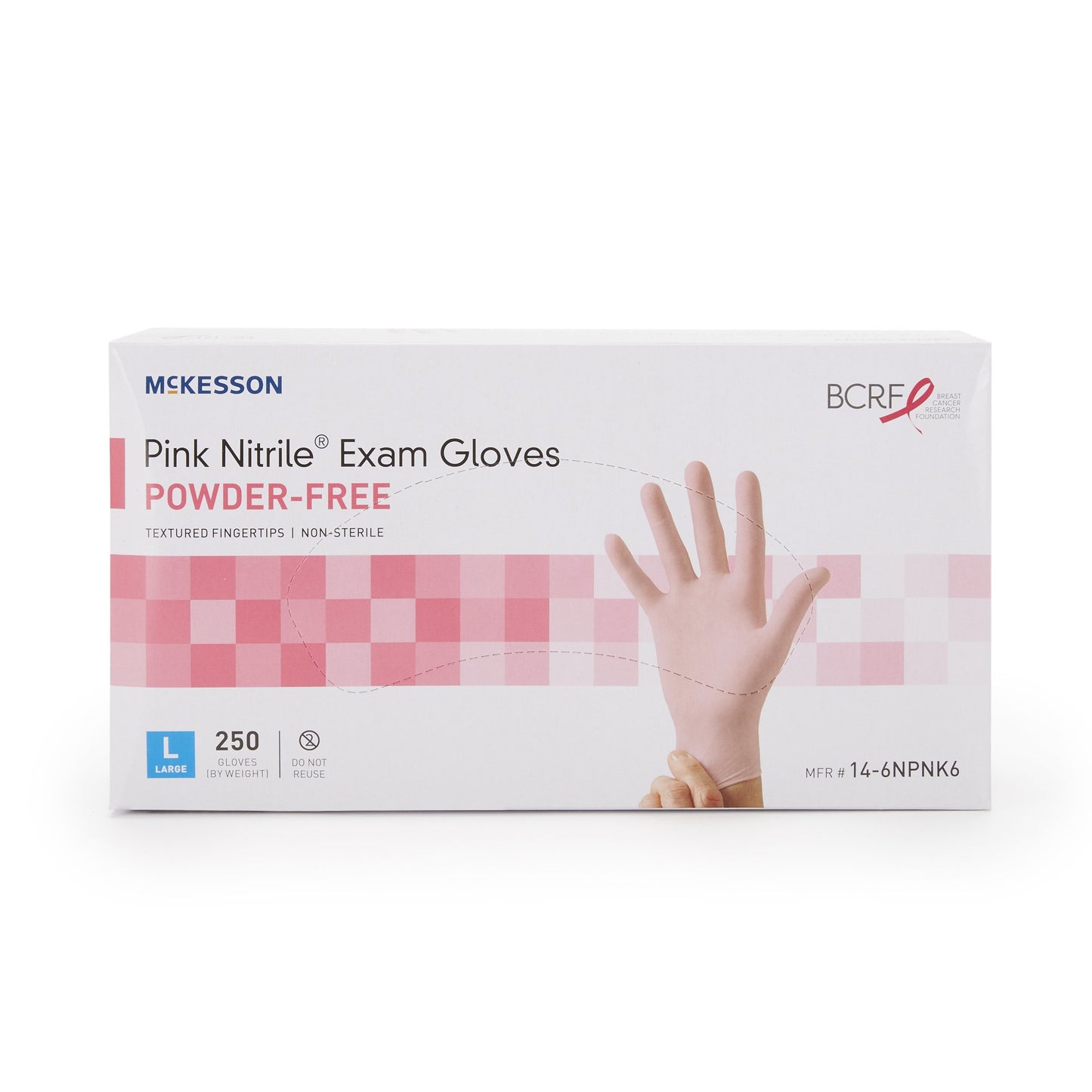 Exam Glove McKesson Pink Nitrile® Large NonSterile Nitrile Standard Cuff Length Textured Fingertips Pink