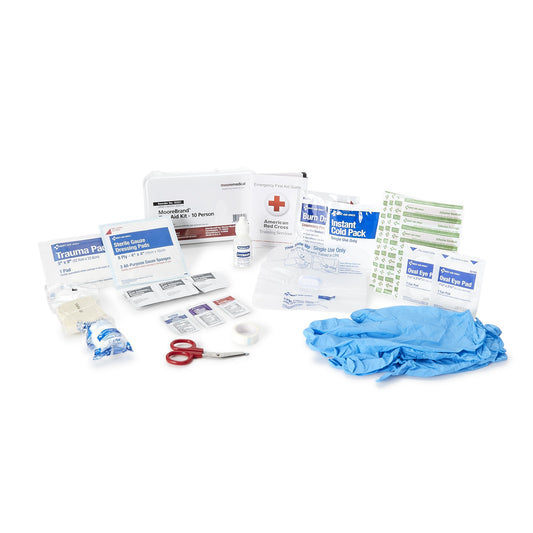 FIRST AID KIT, 10PERSON PLAS 5"X3"X8"