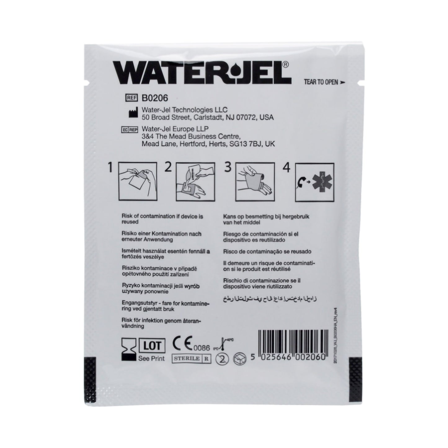 Hydrogel Burn Dressing Water-Jel® First Responder Sheet 2 X 6 Inch Sterile (1/PK)