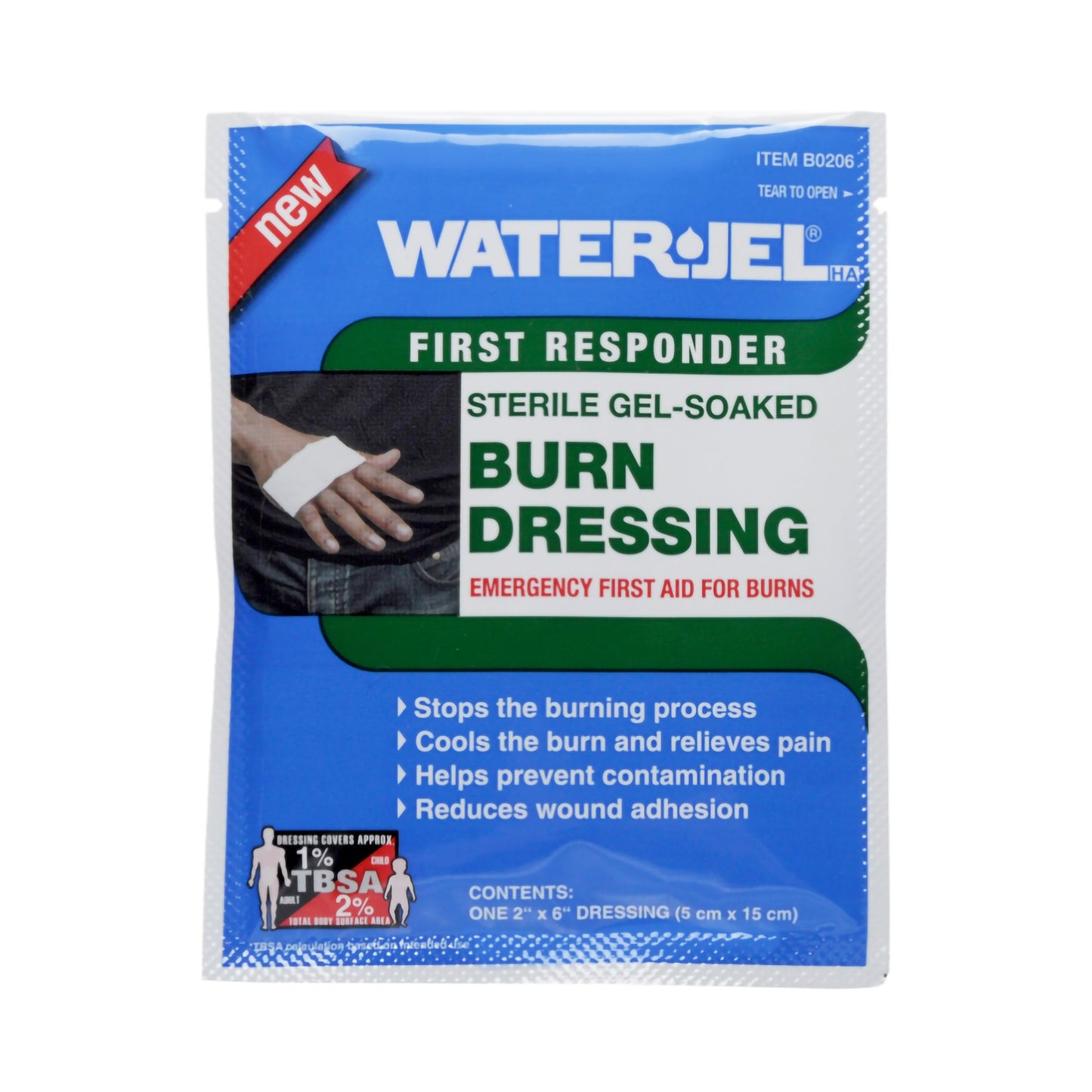 Hydrogel Burn Dressing Water-Jel® First Responder Sheet 2 X 6 Inch Sterile (1/PK)