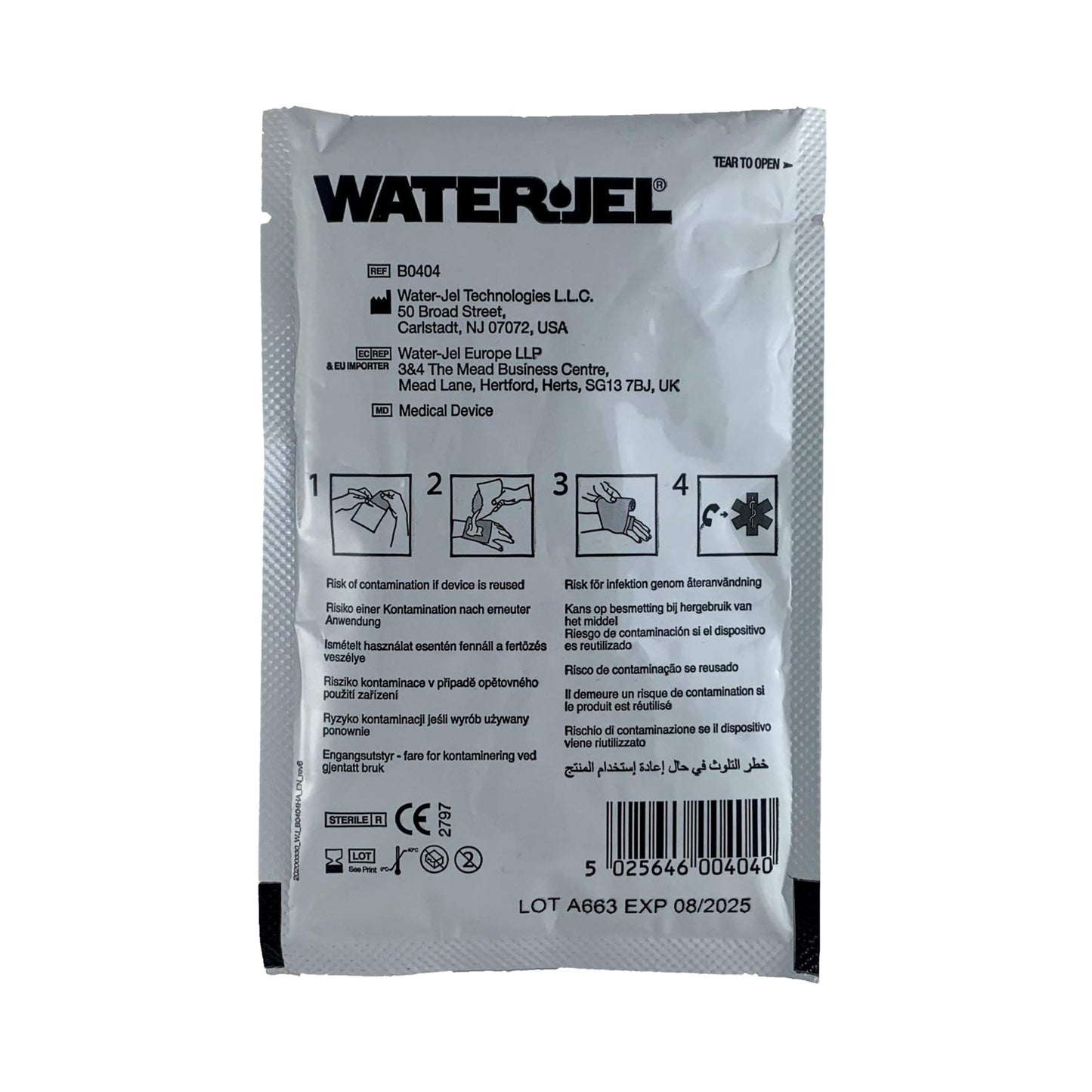 Hydrogel Burn Dressing Water-Jel® First Responder Sheet 4 X 4 Inch Sterile (1/PK)