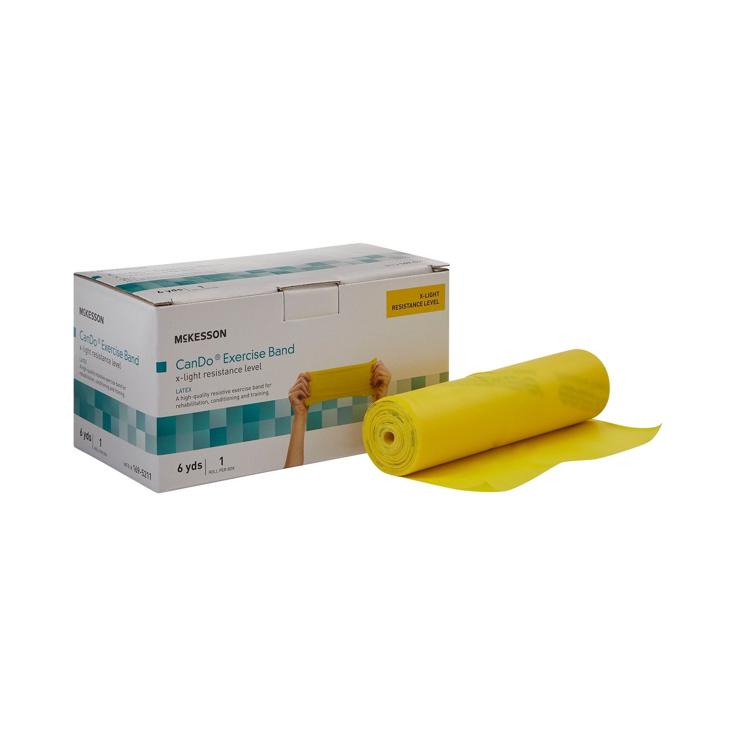 Exercise Resistance Band McKesson CanDo® Yellow 5 Inch X 6 Yard X-Light Resistance
