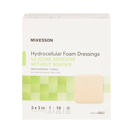 FOAM, ADH SIL W/O BORDER 3"X3"(10/BX)