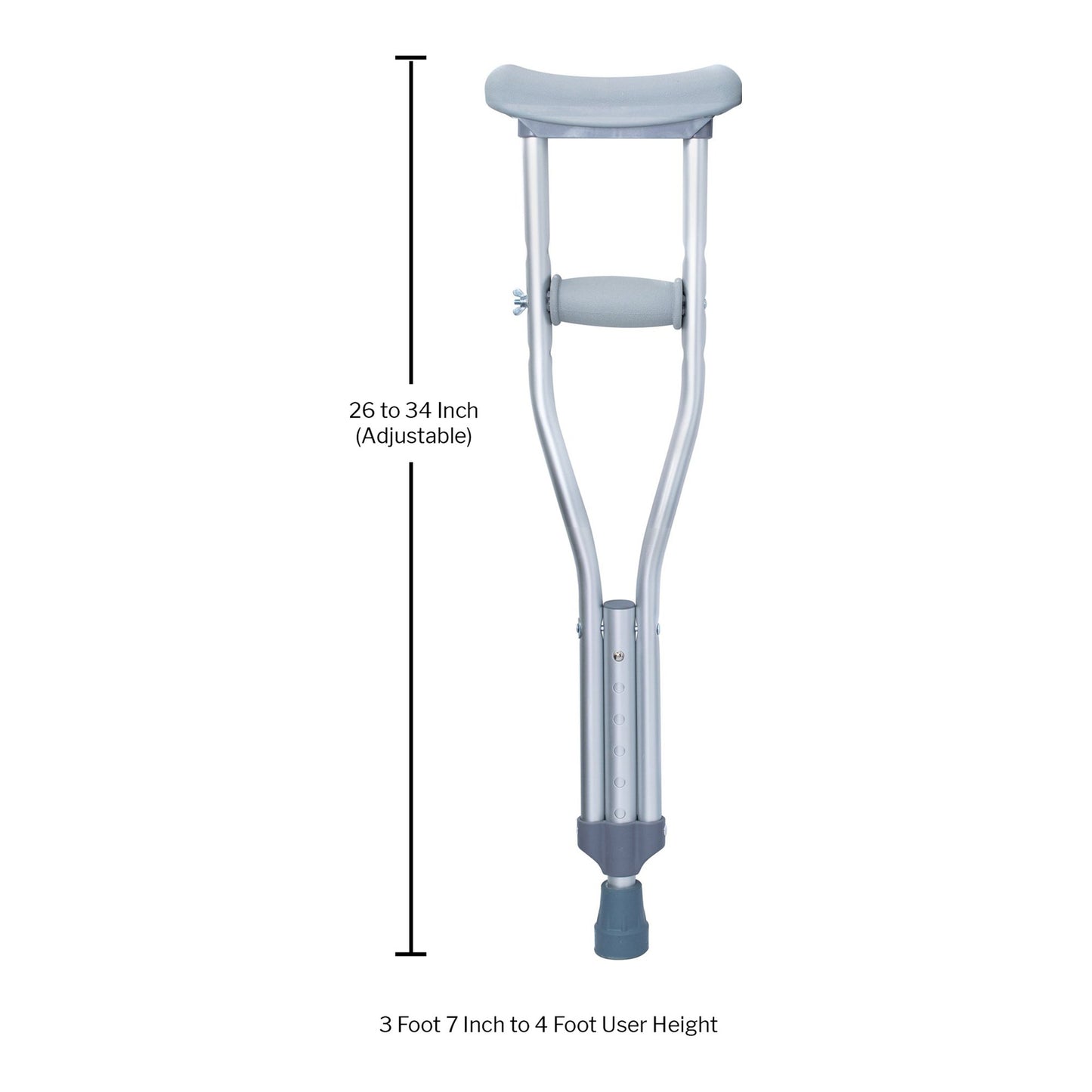 CRUTCH, ALUM PUSH BUTTON ADJ PEDIATRIC 175LB
