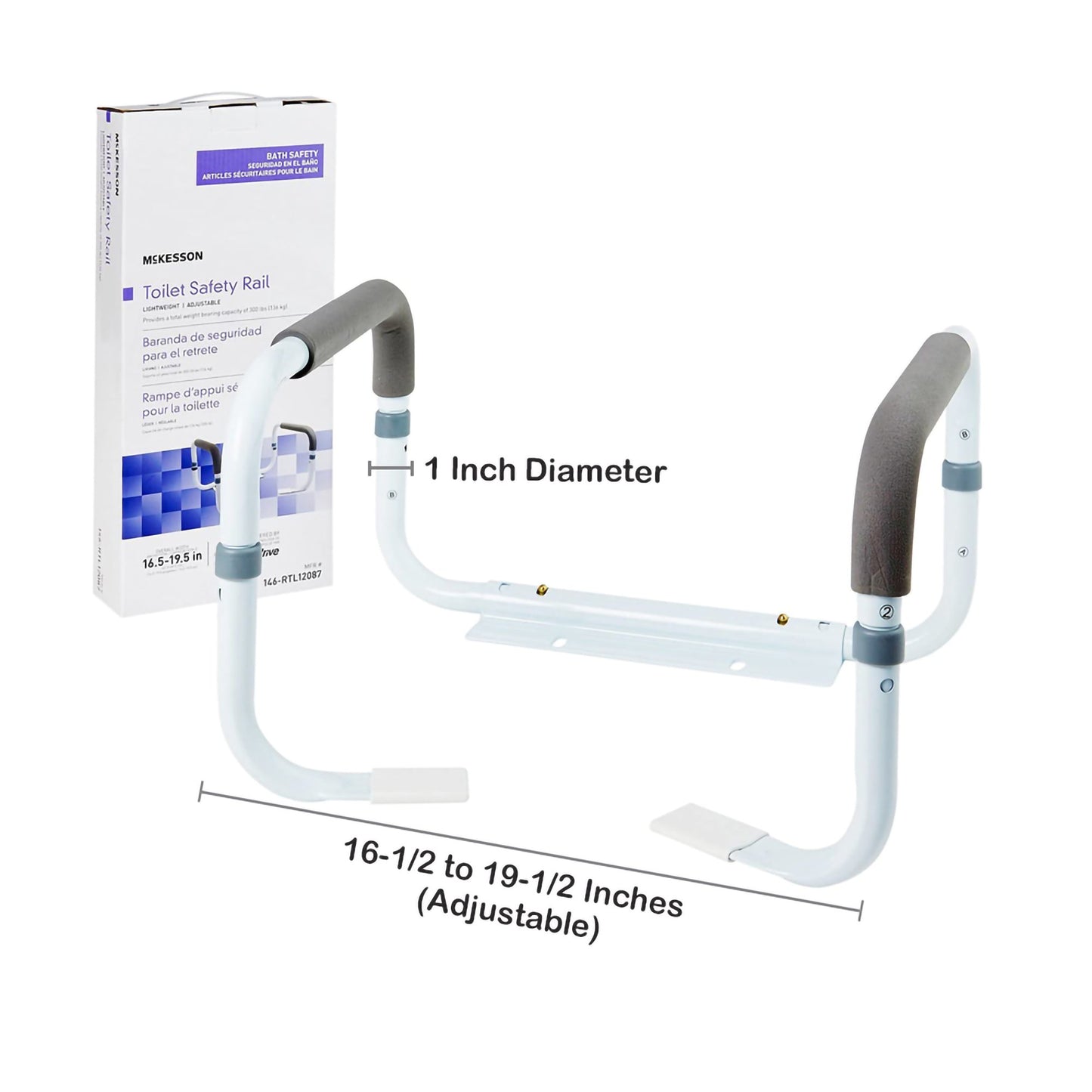 RAIL, TOILET SAFETY ADJ WIDTH 16.5"-19.5"