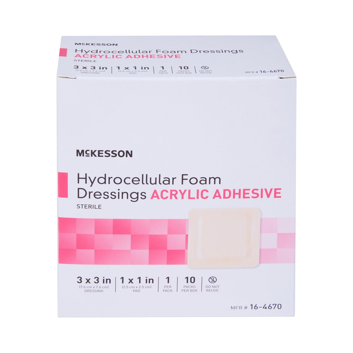 DRESSING, HYDROCELLULAR ADH STR FOAM 3"X3" (10/BX)