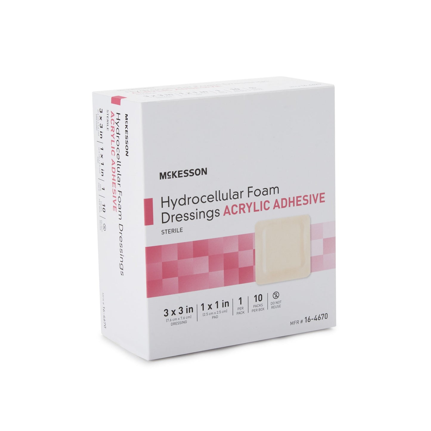 DRESSING, HYDROCELLULAR ADH STR FOAM 3"X3" (10/BX)