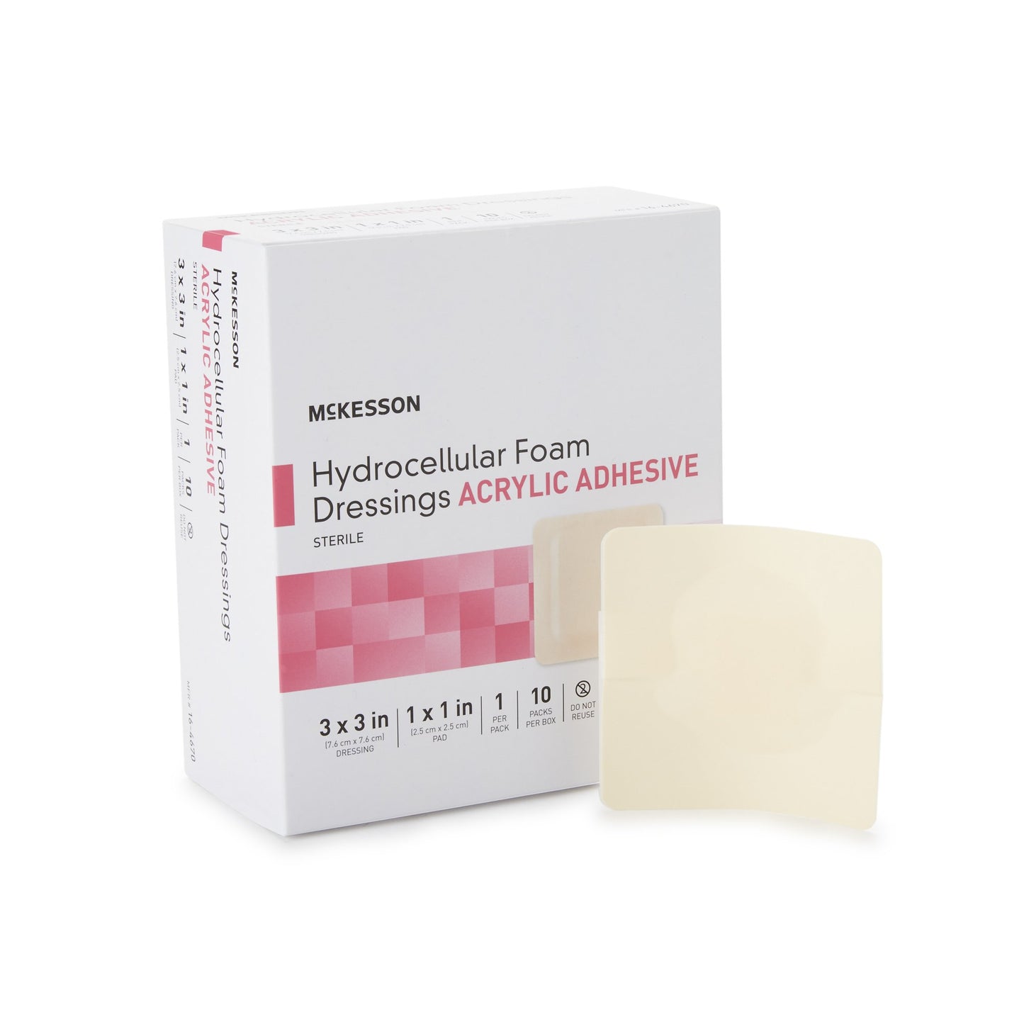 DRESSING, HYDROCELLULAR ADH STR FOAM 3"X3" (10/BX)