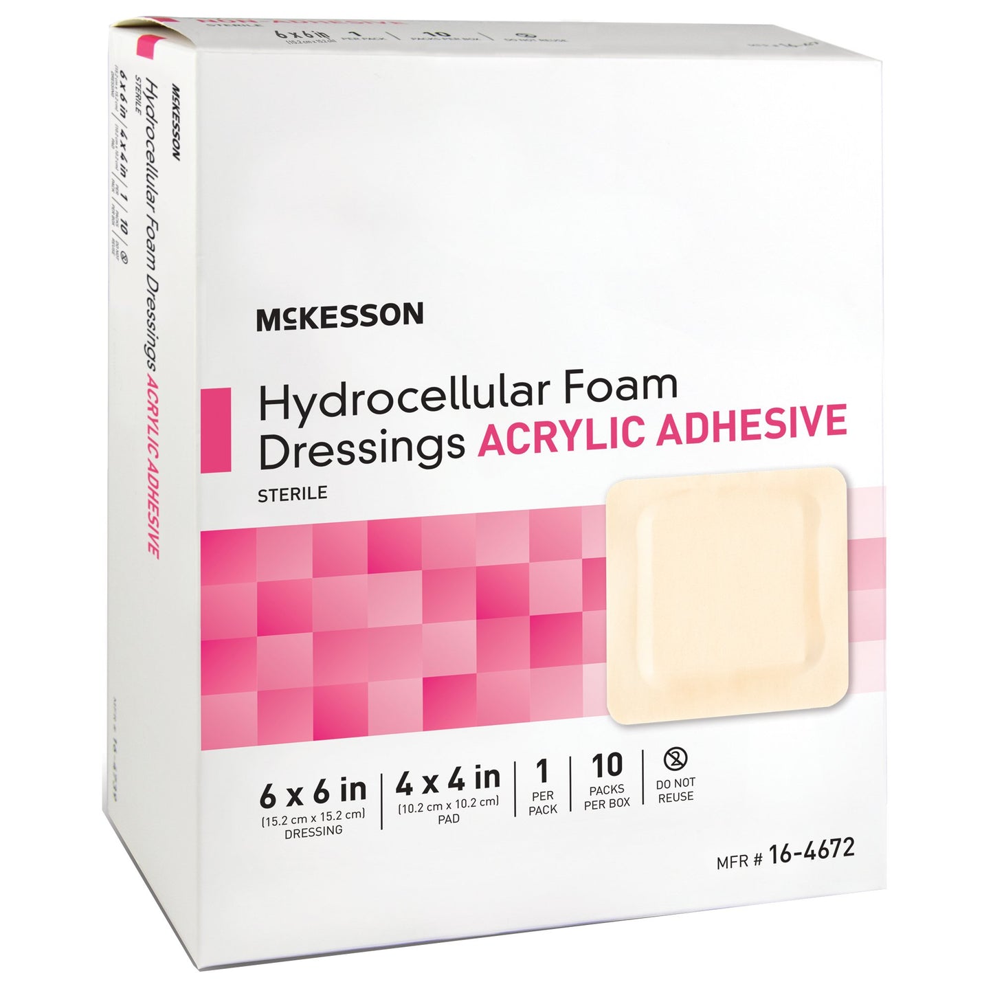 DRESSING, HYDROCELLULAR ADH STR FOAM 6"X6" (10/BX)