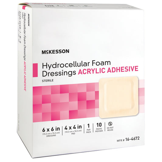 DRESSING, HYDROCELLULAR ADH STR FOAM 6"X6" (10/BX)