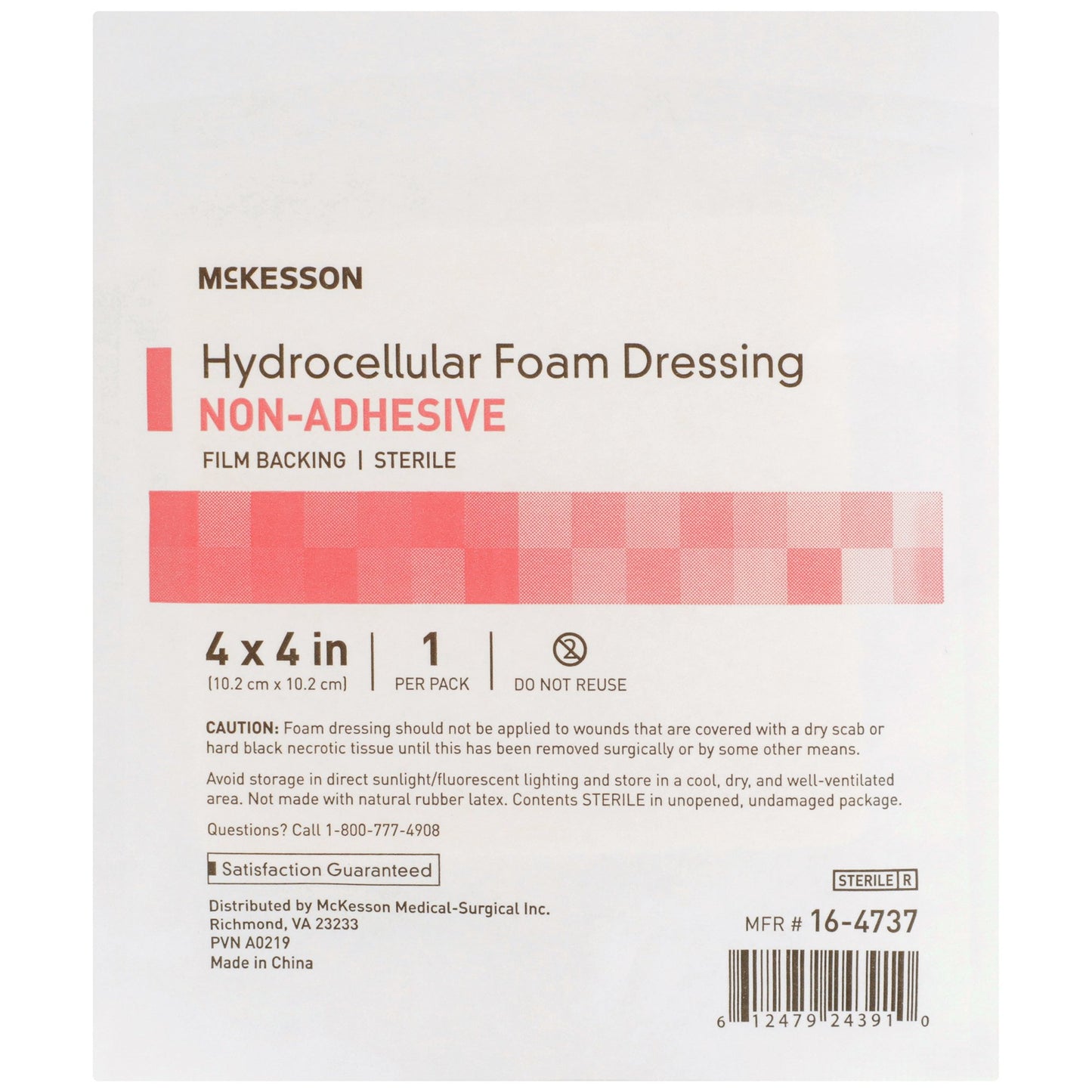 DRESSING, HYDROCELLULAR FM N/ADH W/FILM BCK 4"X4" (10/BX)