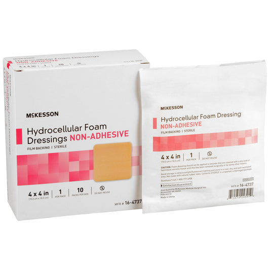 DRESSING, HYDROCELLULAR FM N/ADH W/FILM BCK 4"X4" (10/BX)