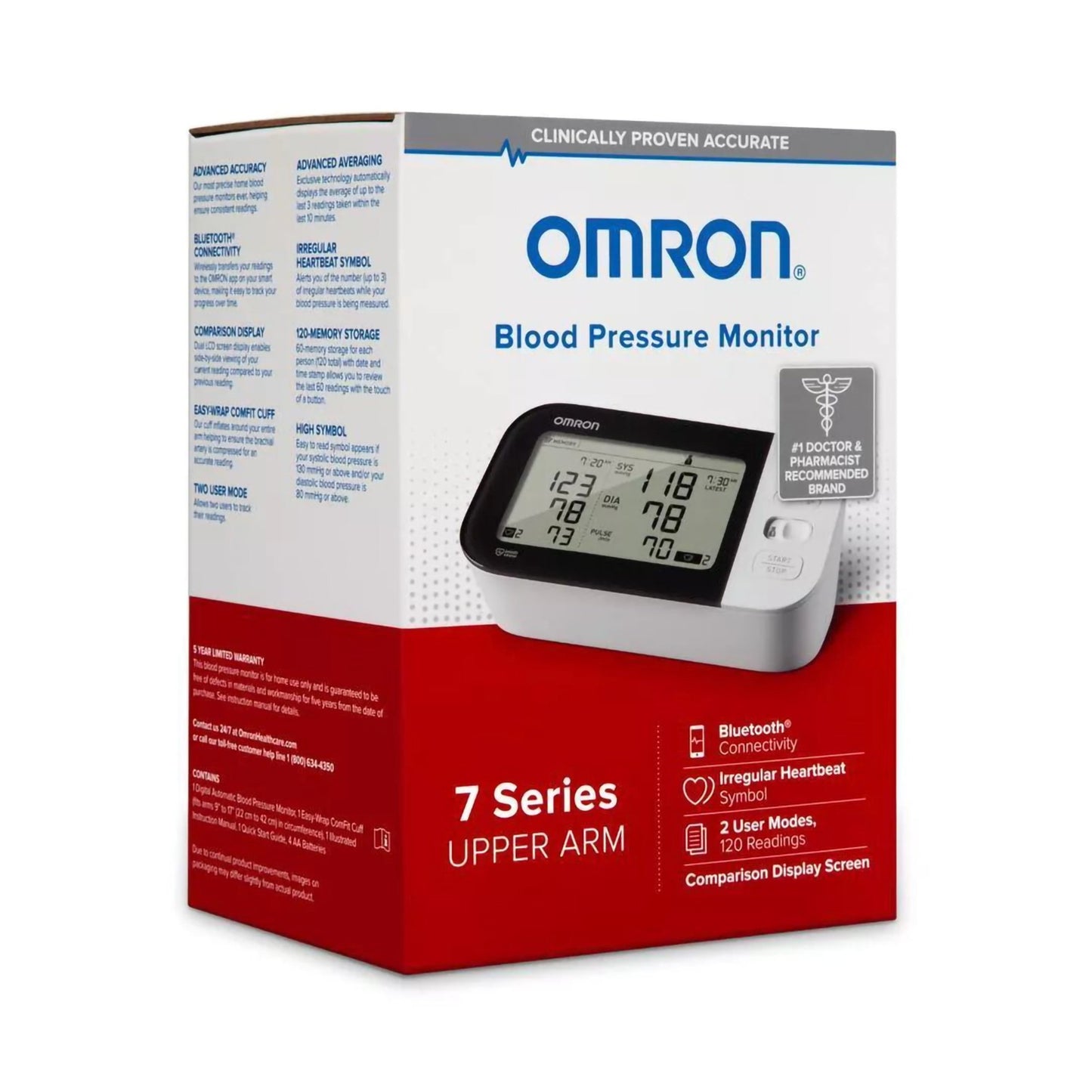 OMRON BP MONITOR, UPPER ARM 7 SERIESW/EASY-WRP COMFIT CUFF