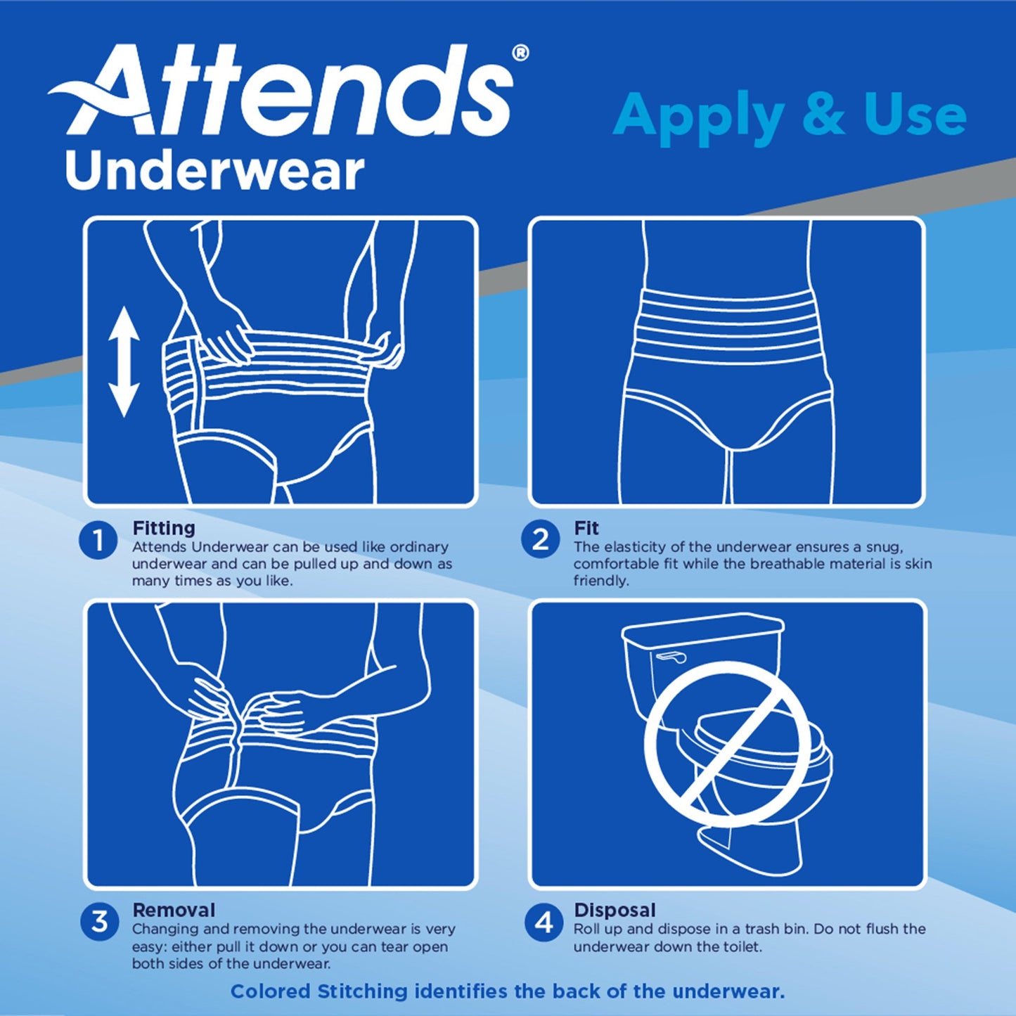 Absorbent Underwear Attends® Bariatric Pull On with Tear Away Seams Adult 3X-Large Unisex Disposable Heavy Absorbency