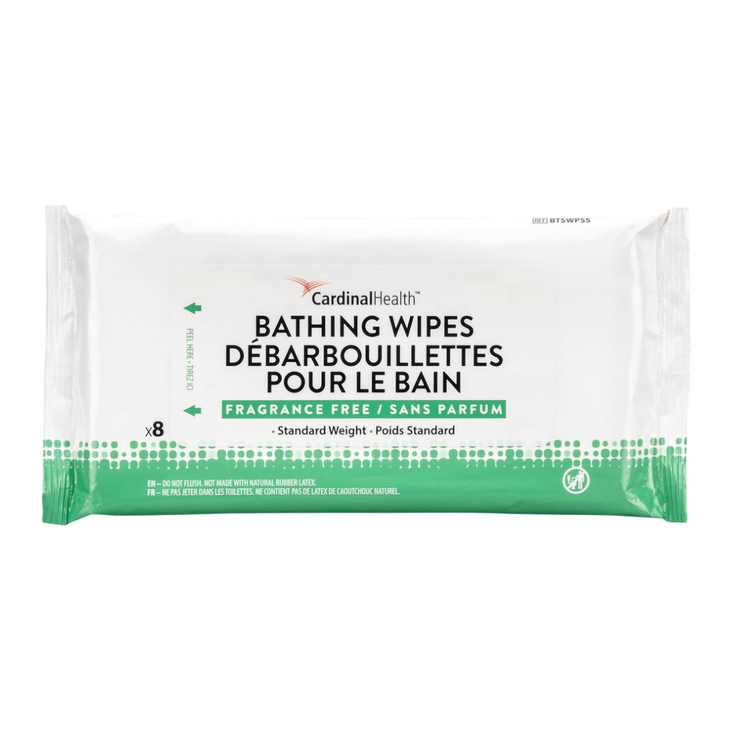 WIPE, BATHING STD WT 20X20CM (8/PK)