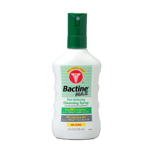 Pain Relieving Antiseptic BZK (Benzalkonium Chloride) / Lidocaine HCl Bactine® MAX Cleansing Spray Topical Liquid 5 oz. Spray Bottle