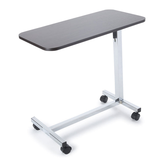 TABLE, OVERBED H-BASE WALNUT/CHROME