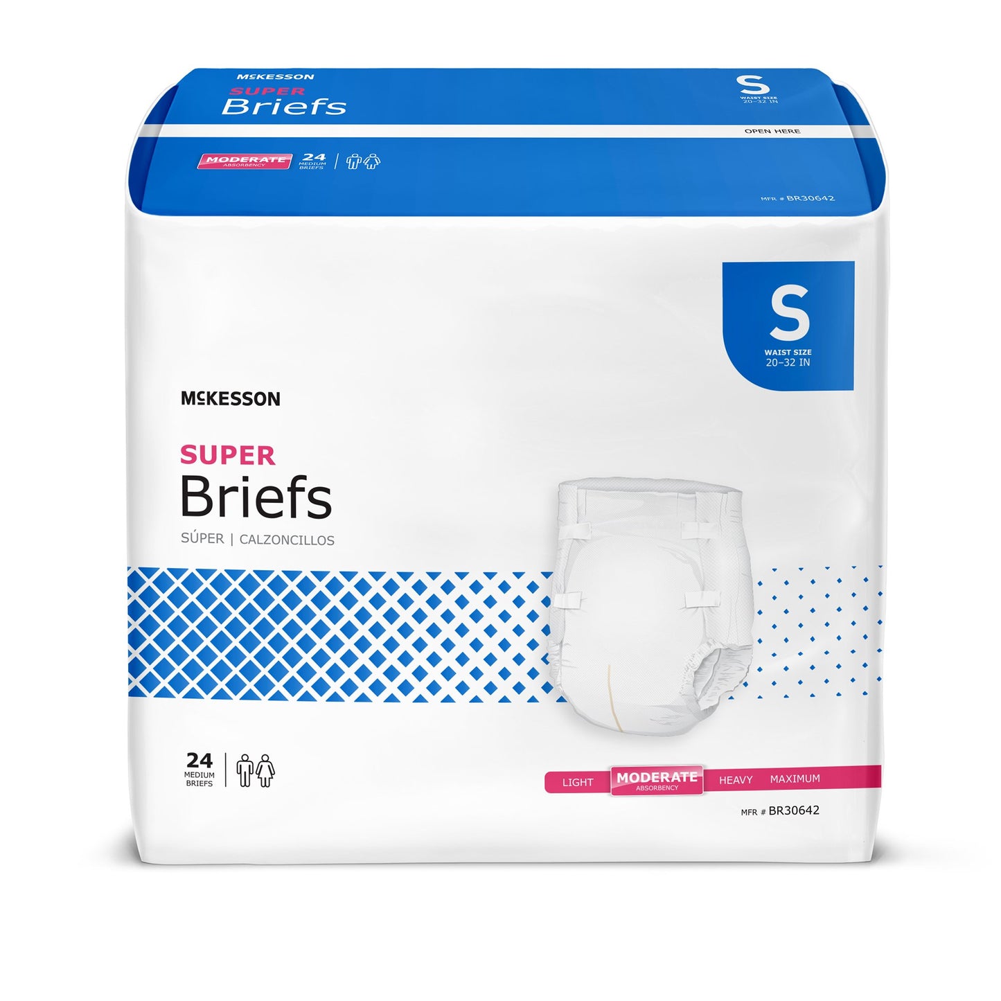 BRIEF, TAB CLOSURE SUPER SM 20-32" (24/BG)