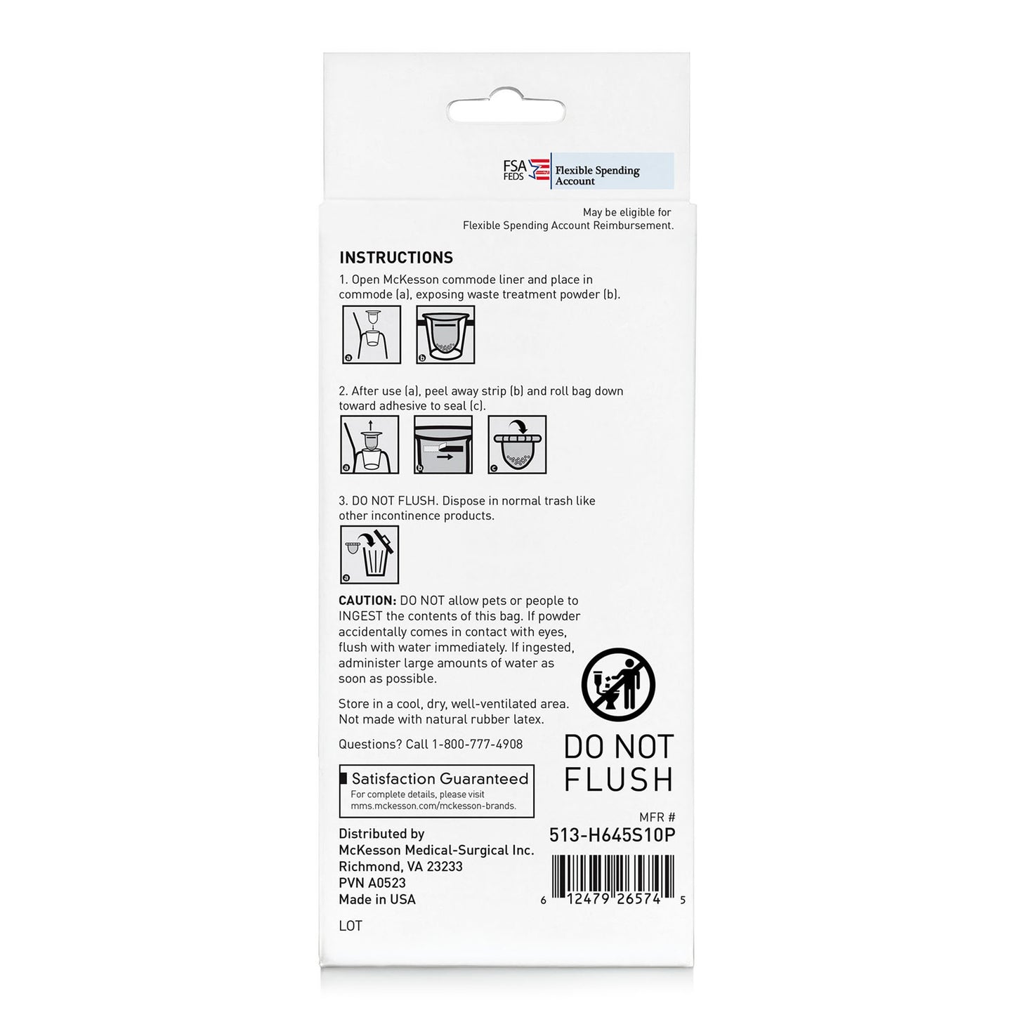 McKesson Commode Liner For Commode / Shower Chair