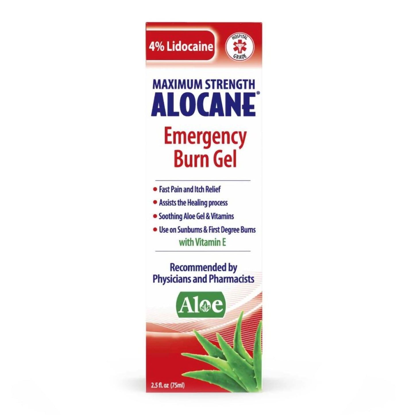 ALOCANE MAX, GEL EMER BURN 4%-0.13% 2.5OZ