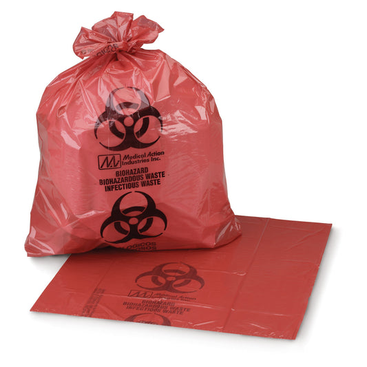 Biohazard Waste Bag McKesson Biohazard Symbol / Infectious Waste 7 to 10 gal. Red 24 X 24 Inch