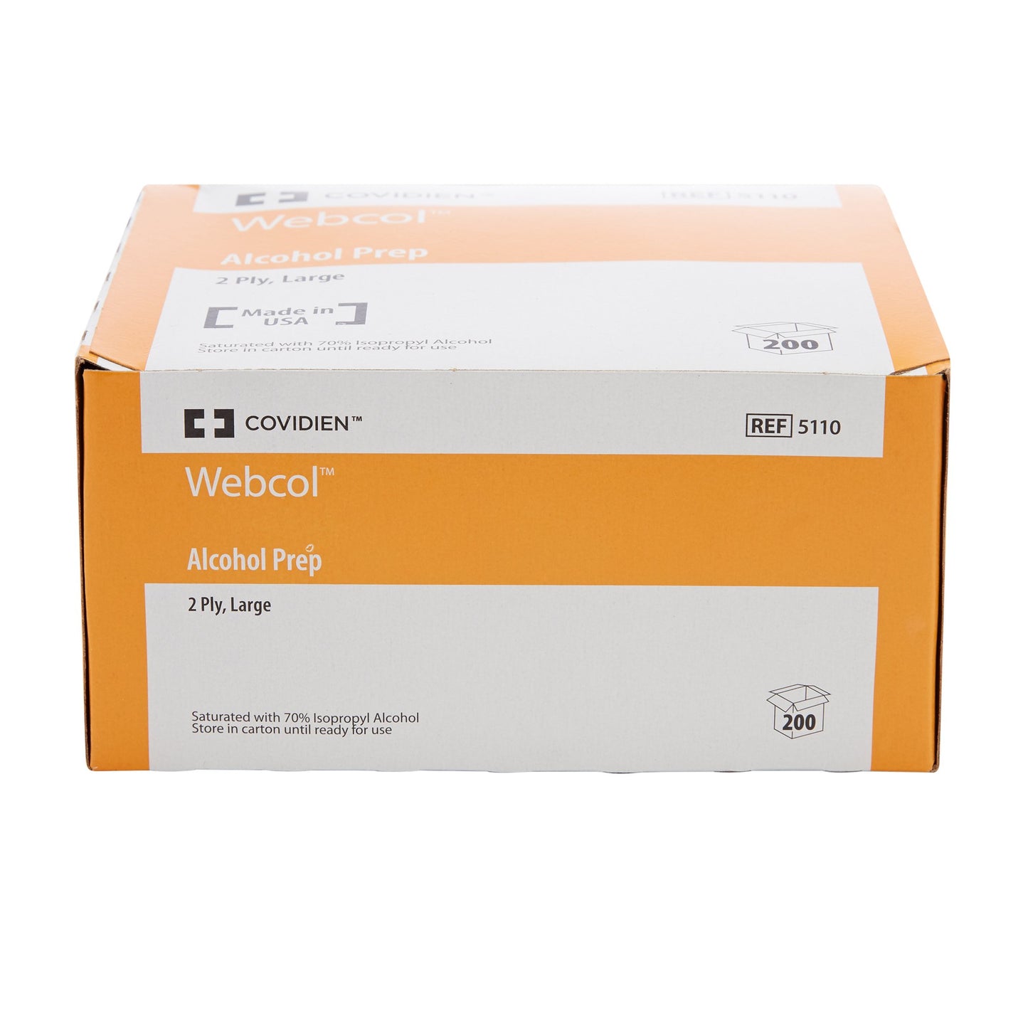 Alcohol Prep Pad Webcol™ 70% Strength Isopropyl Alcohol Individual Packet Large Sterile