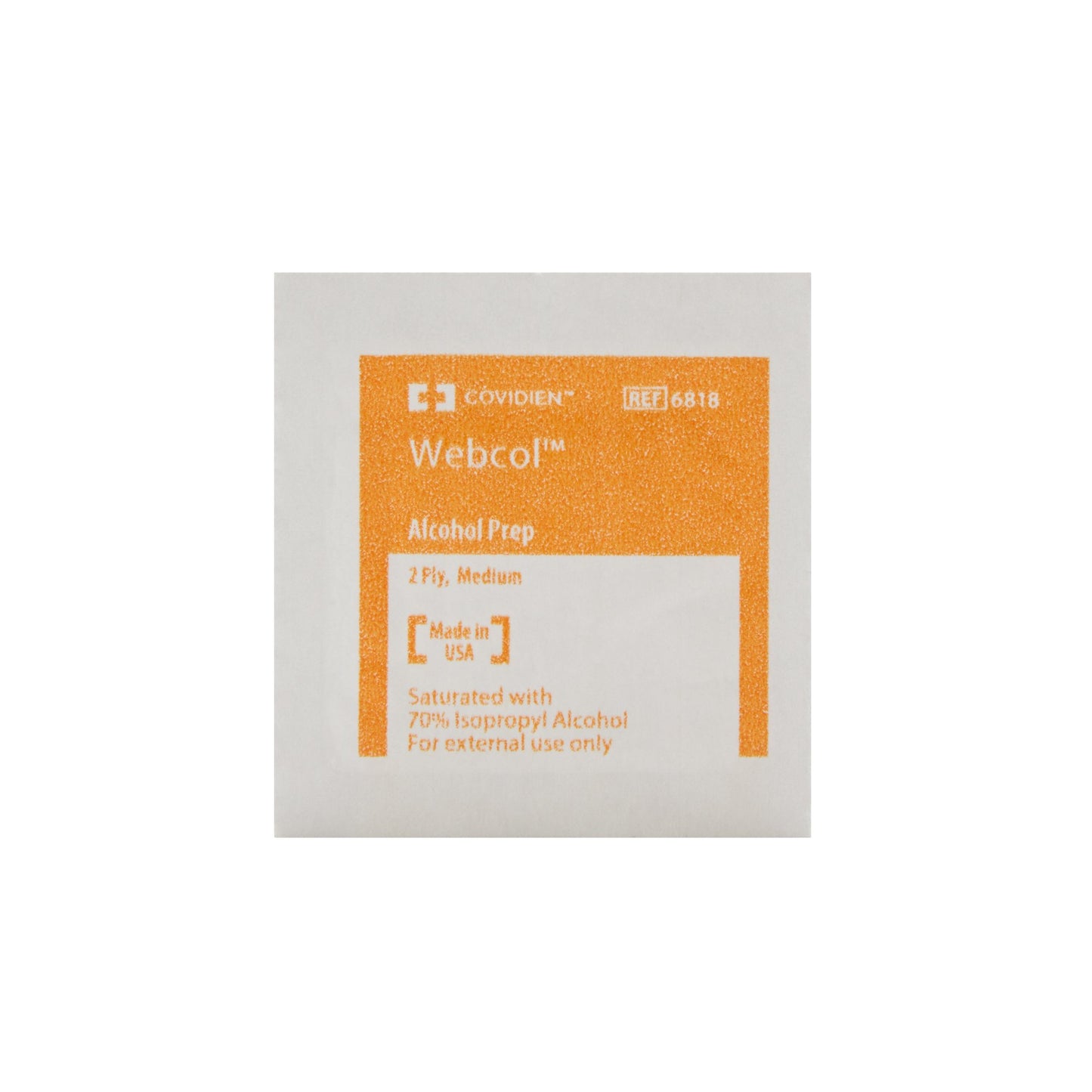 Alcohol Prep Pad Webcol™ 70% Strength Isopropyl Alcohol Individual Packet Medium Sterile