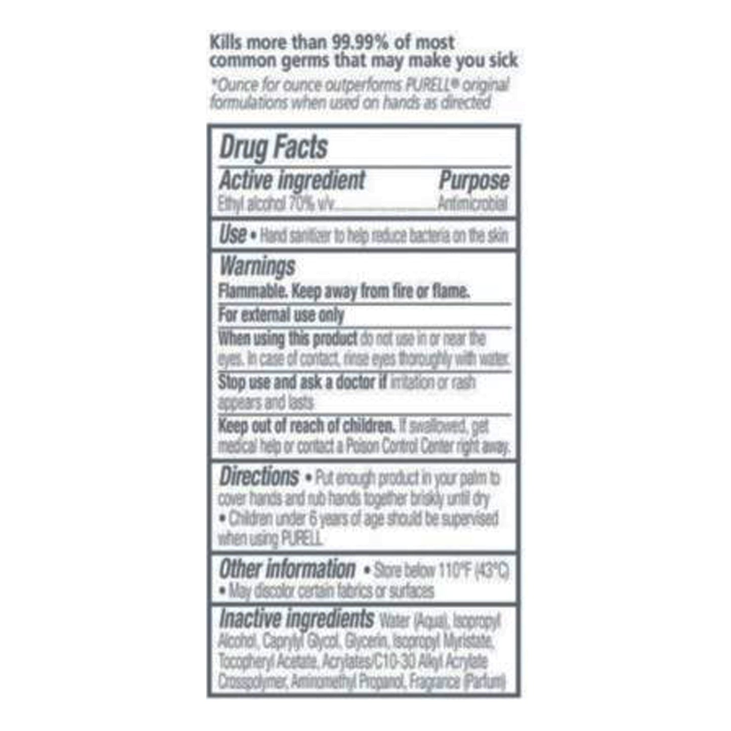 SANITIZER, PURELL HAND 4OZ