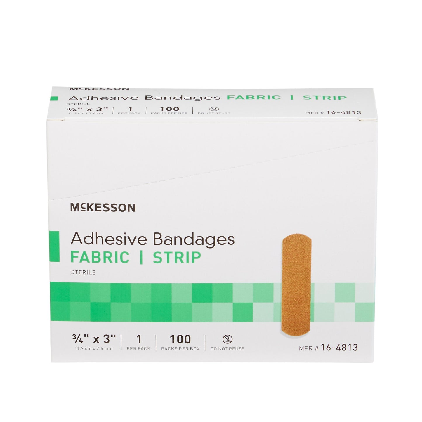 Bandage Adhesive Strip McKesson Fabric Tan 3/4 X 3 Inch Sterile