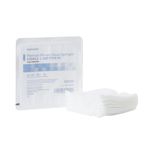 SPONGE, GAUZE TYPE-VII 16PLY STR 4"X4" (10/TRAY)