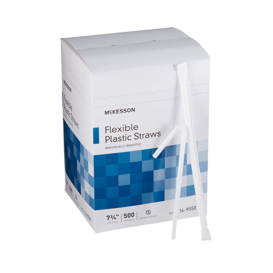 STRAW, PLASTIC FLEX WRAP LF (500/BX)