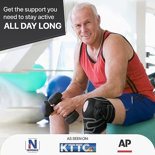DR. BRACE ELITE Knee Brace with Side Stabilizers & Patella Gel Pads – Maximum Support and Fast Recovery for Men & Women (Mercury, Large)