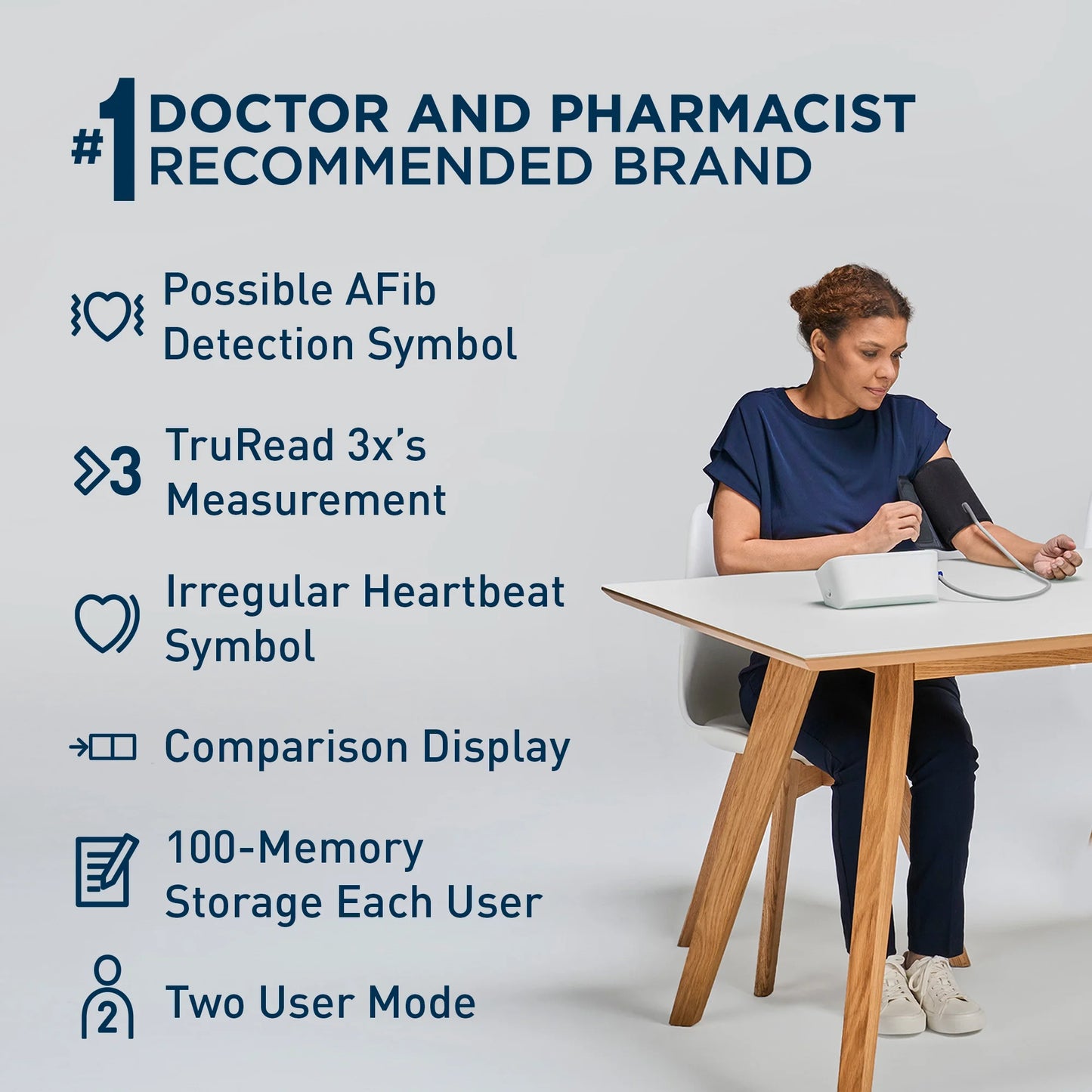 OMRON 10 Series Upper Arm Blood Pressure Monitor and Arm Cuff with AFib Detection for Home Use