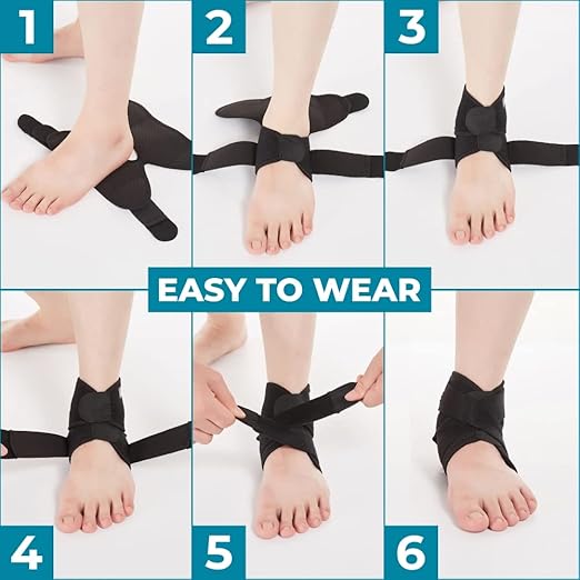 Bodyprox Ankle Brace – Adjustable Neoprene Support Sleeve One Size Fit Most (1 Pack)
