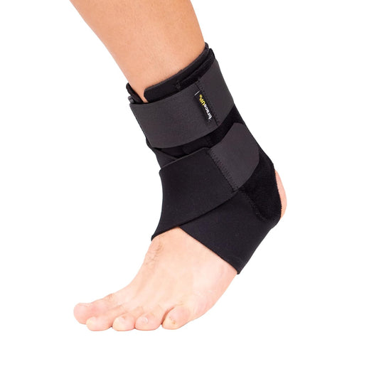 BraceUP Ankle Brace – Pain Relief & Stability for Sprains, Achilles Tendonitis, One Size Fits Most- Black