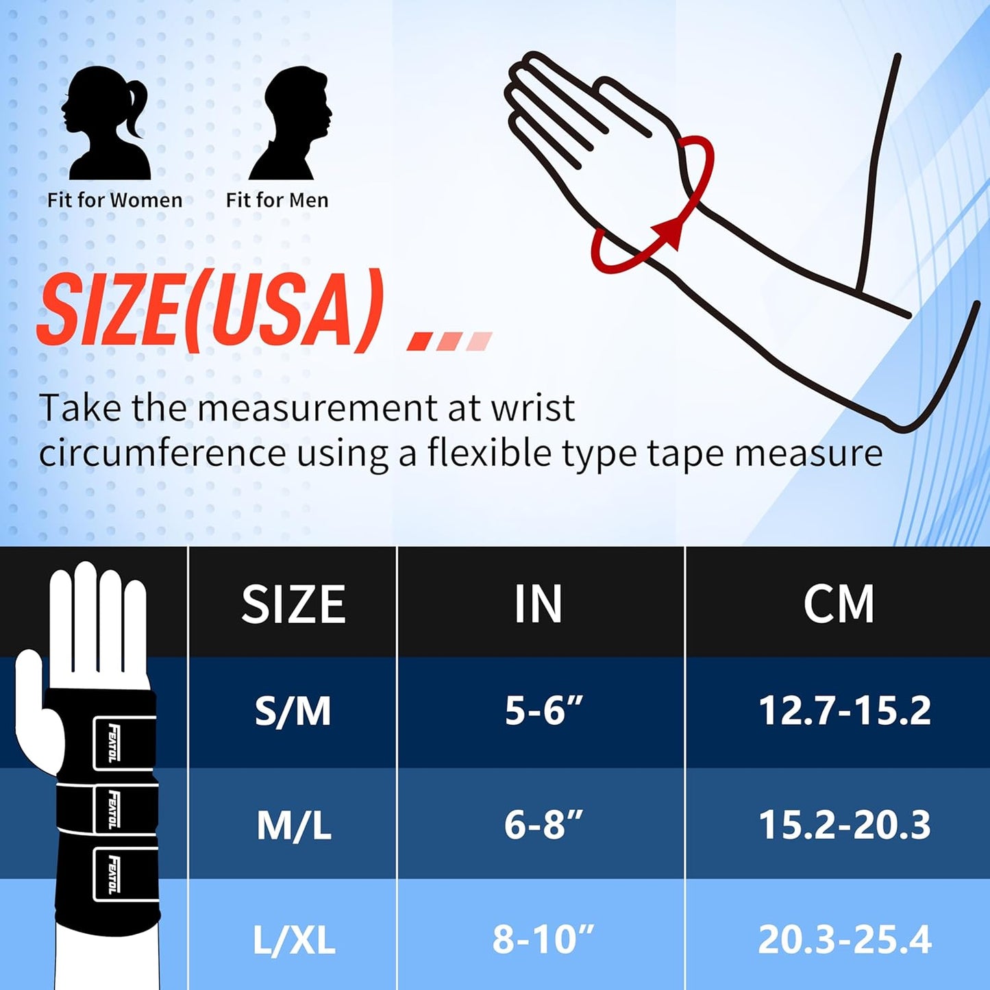 FEATOL Wrist Brace – Carpal Tunnel & Pain Relief with Splint, Adjustable Straps, Hot/Ice Pack, Left Hand S/M, Women & Men