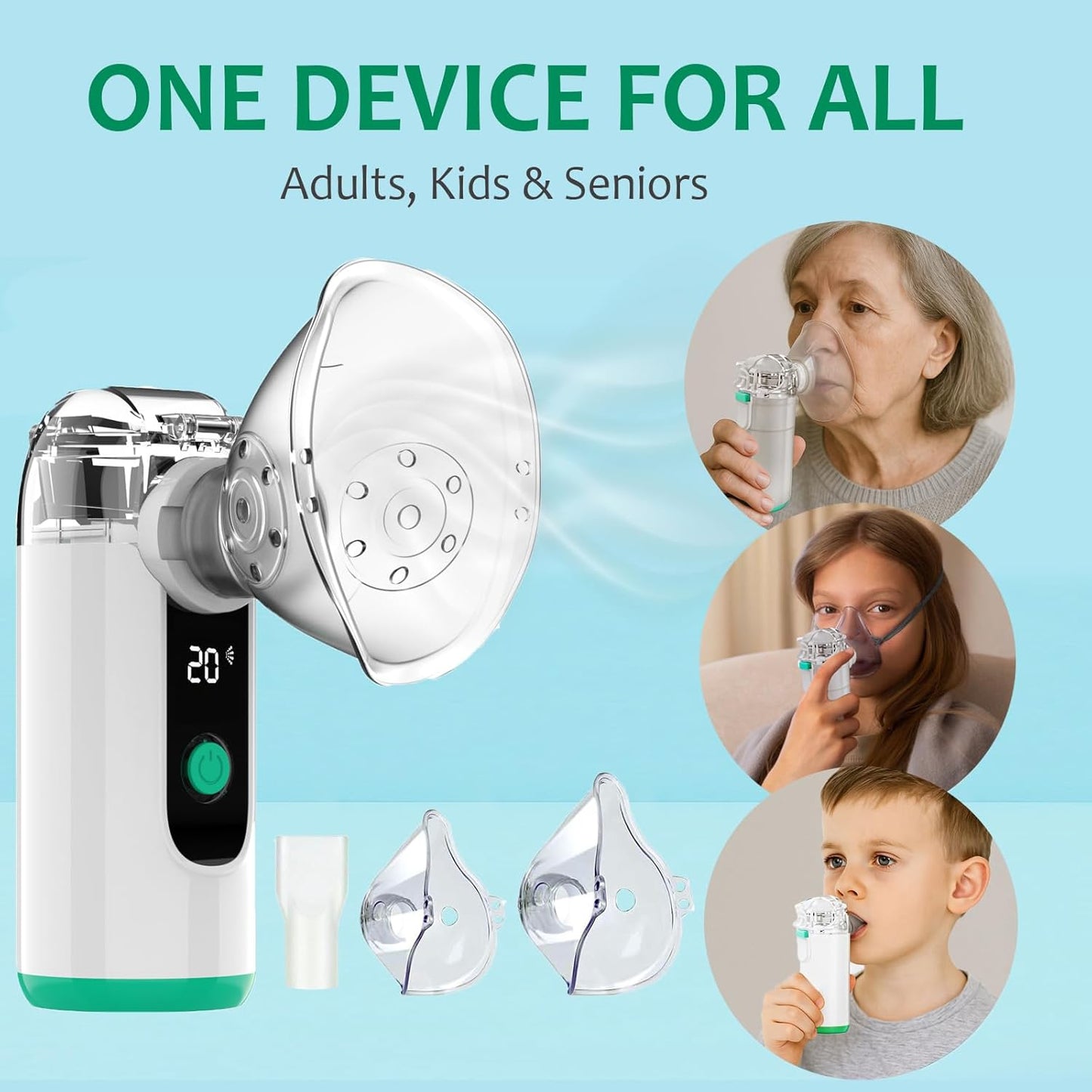 Rechargeable Portable Nebulizer – Handheld, Self-Cleaning, Ideal for Home or Travel Use