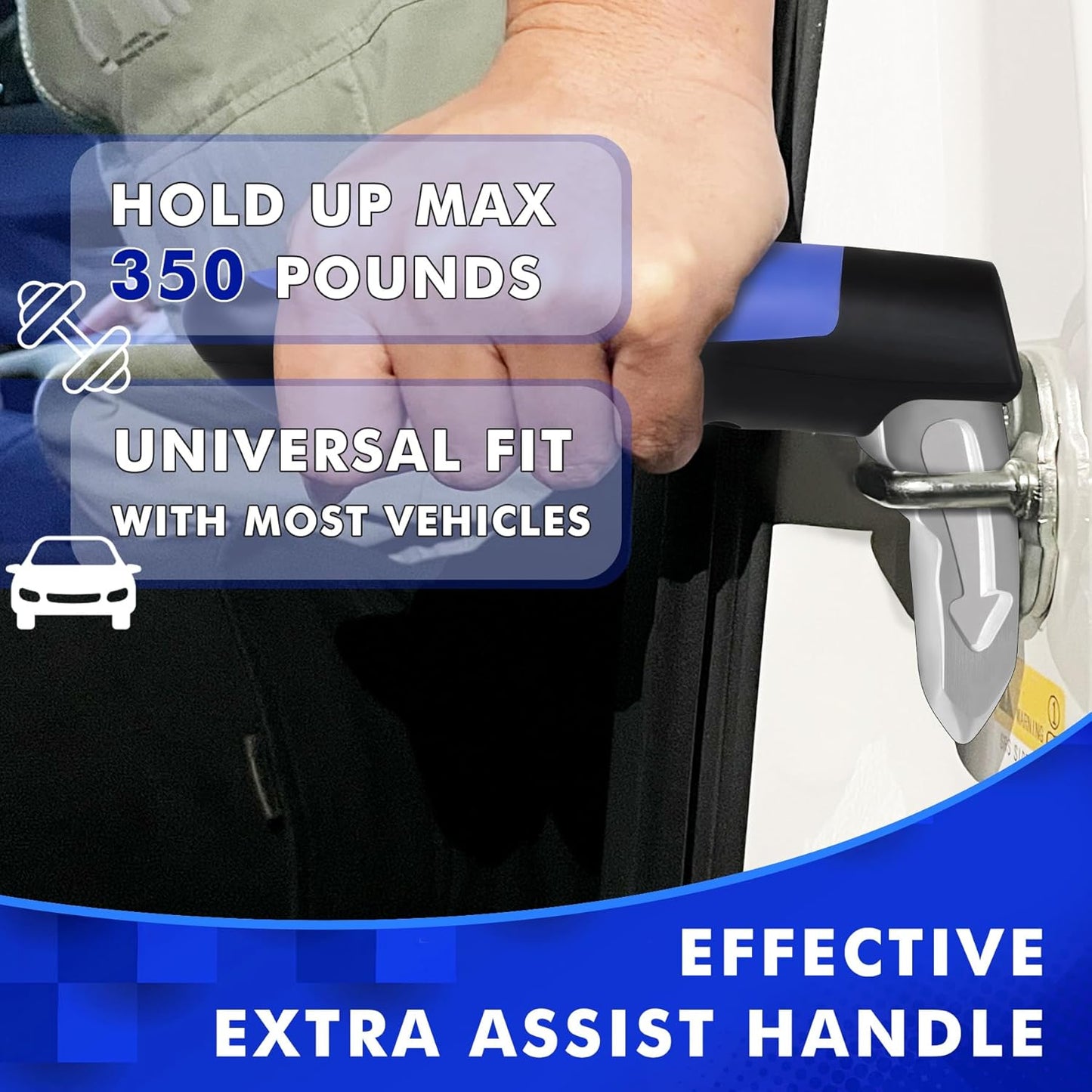 Portable Car Door Grab Handle Assist for Seniors – (1/Pack) Blue/Red Assorted