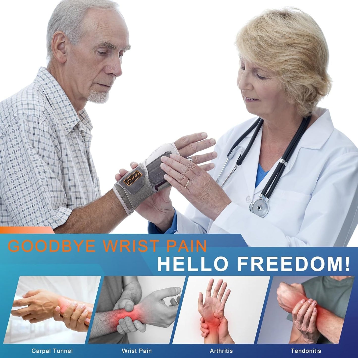 Left Hand Wrist Brace – Pain Relief for Carpal Tunnel, Tendonitis, Sprains, Arthritis, Sleeping Support, M/L