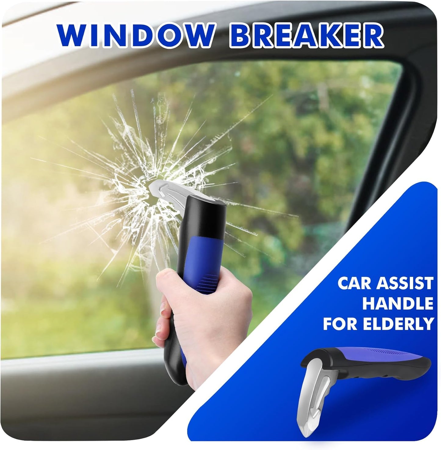 Portable Car Door Grab Handle Assist for Seniors – (1/Pack) Blue/Red Assorted