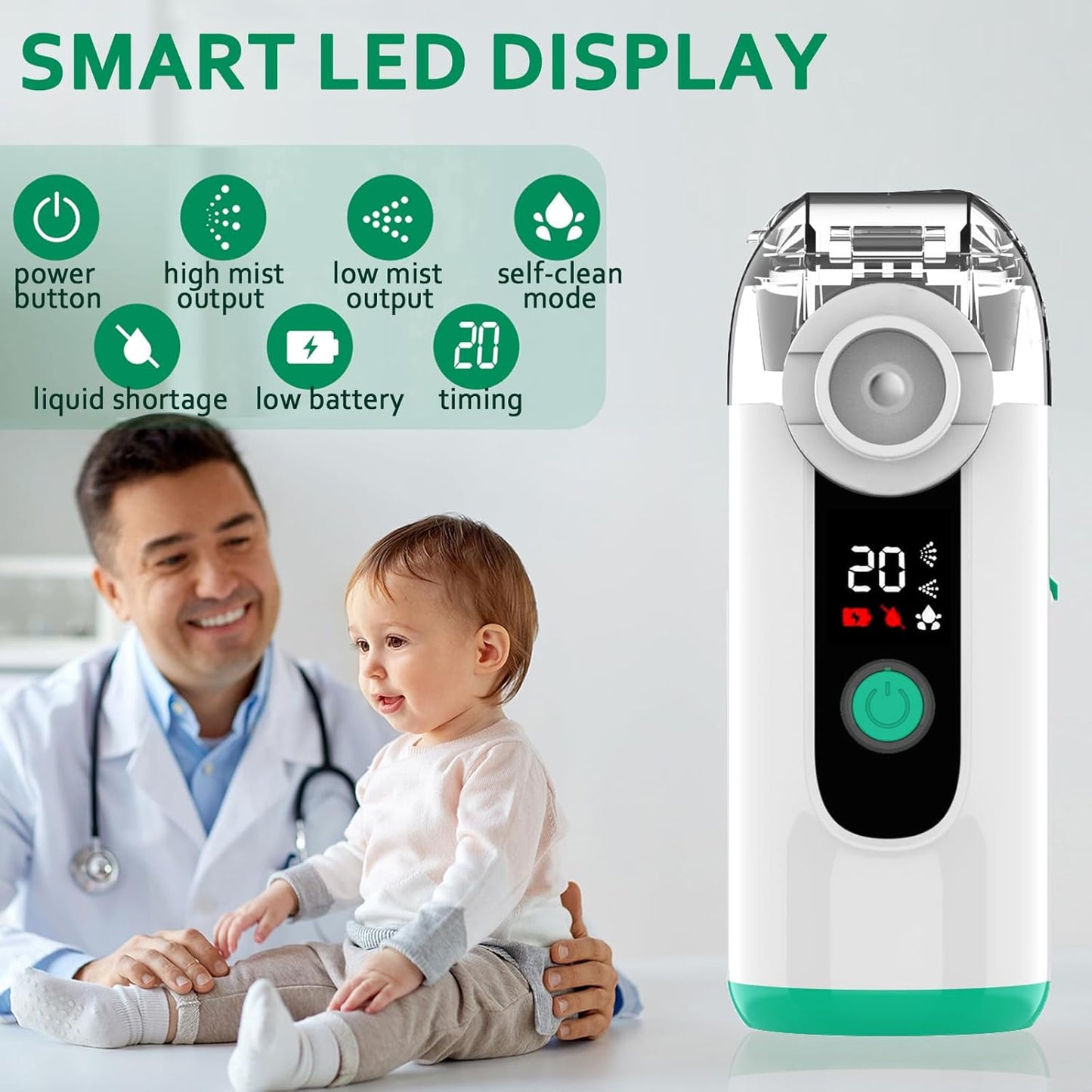 Rechargeable Portable Nebulizer – Handheld, Self-Cleaning, Ideal for Home or Travel Use