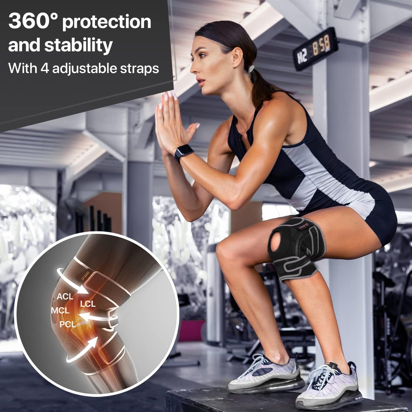 DR. BRACE ELITE Knee Brace with Side Stabilizers & Patella Gel Pads – Maximum Support and Fast Recovery for Men & Women (Mercury, Large)
