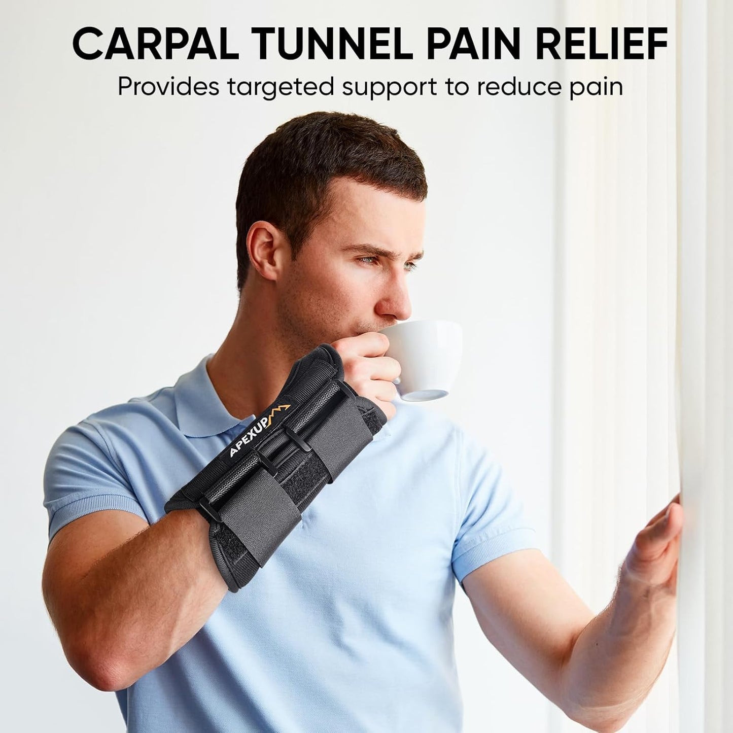 Carpal Tunnel Wrist Brace – Adjustable Night Pain Relief with Splint for Men & Women, Tendonitis, Arthritis, Sprains (S, Right)