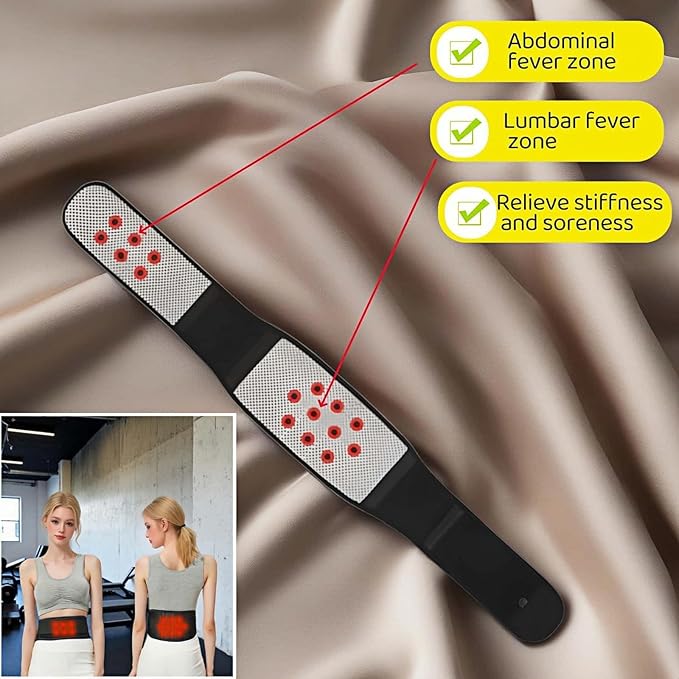 Self heating lumbar support strap suitable for both men and women -